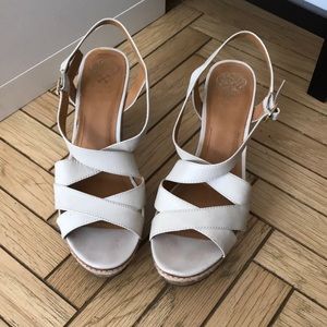 Vince Camuto leather platform wedge sandals